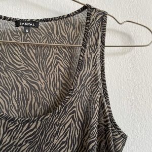 Zebra print flowy tank top